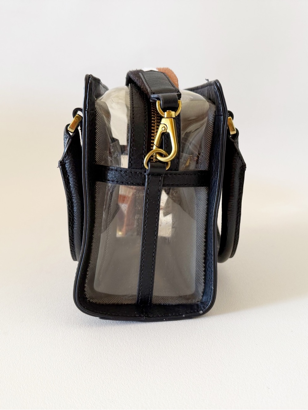 Fossil Hope Bag Leather Top-Handle Crossbody with Striped Strap Black Small - Picture 6 of 15